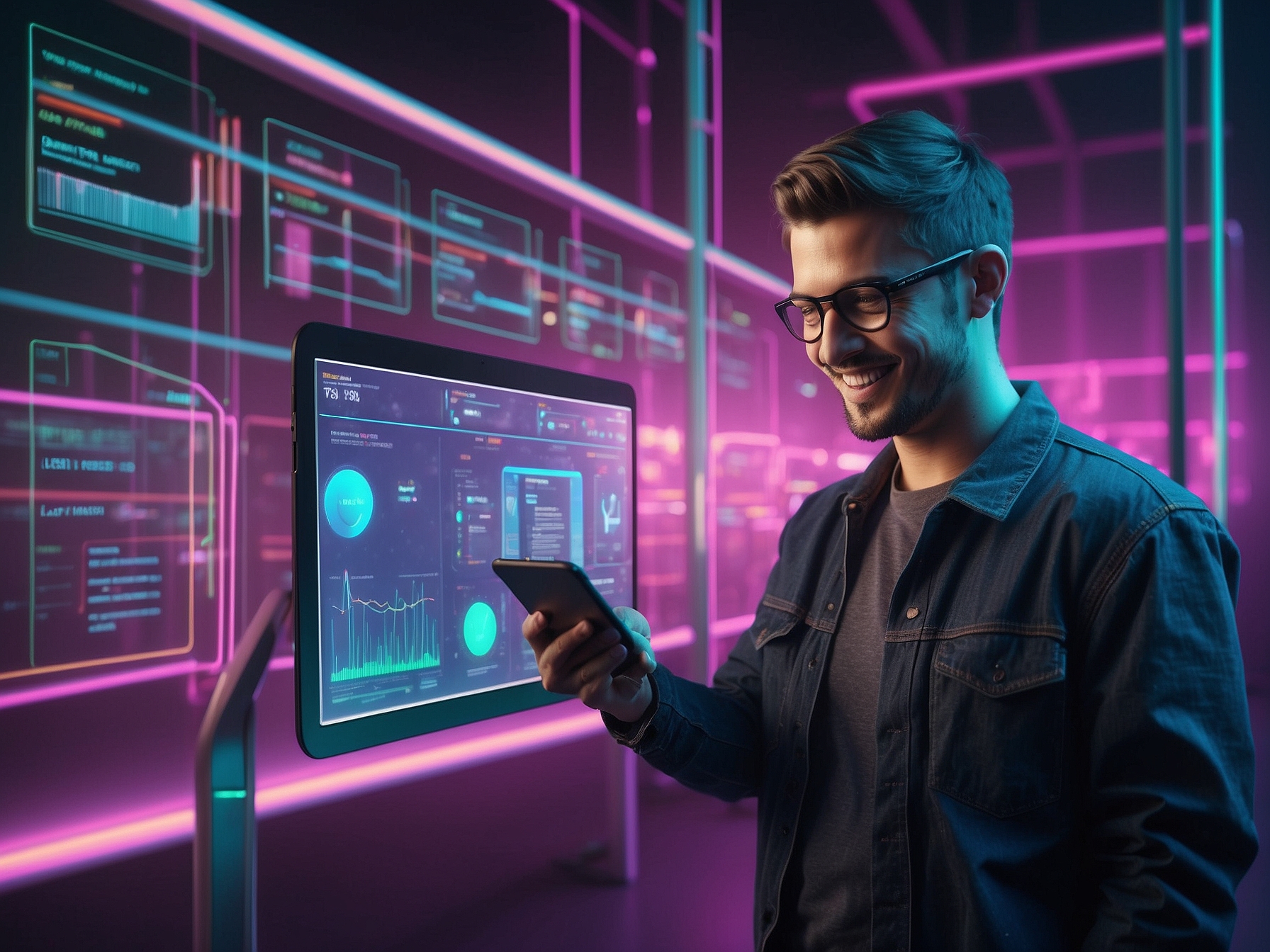 Digitální obrazovka znázorňuje automatizaci kontroly dostupnosti pomůcek.